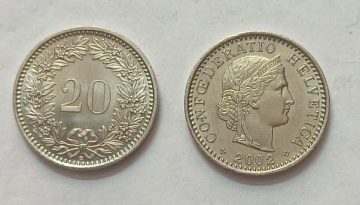 SWITZERLAND 20 Rappen2001Confoederatio Helvetica Coin (used)1