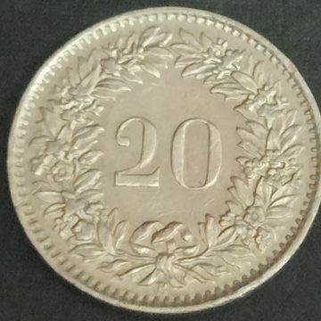 SWITZERLAND 20 Rappen 1967 Confoederatio Helvetica