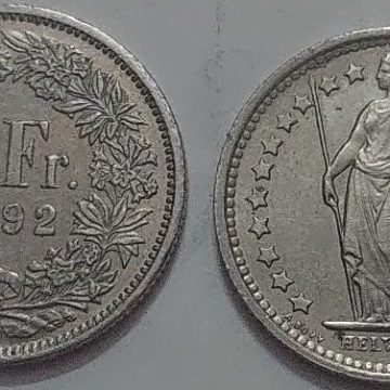 SWITZERLAND Half Fr. 1992 Helvetia Coin (used)
