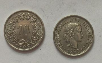 SWITZERLAND 5 Rappen1937 Coin (used)