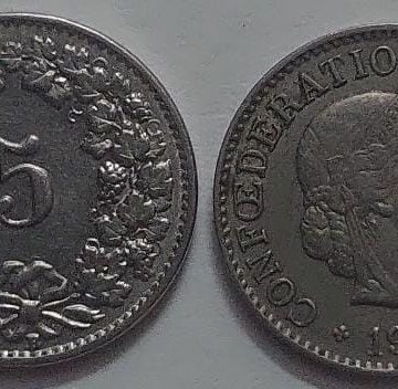 SWITZERLAND 5 Rappen1940 Coin (used)
