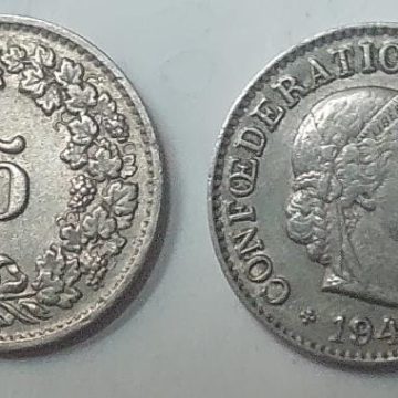 SWITZERLAND 5 Rappen1943 Coin(used)