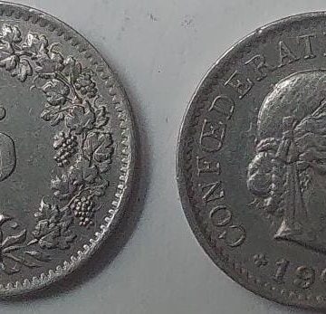 SWITZERLAND 5 Rappen1964 Coin (used)
