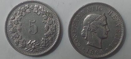SWITZERLAND 5 Rappen1964 Coin (used) | Indian Postage Stamps | Indian Coins | Old Indian Currency | Rare Indian Coins | Numismatic Collection India