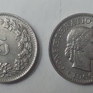 SWITZERLAND 5 Rappen1966 Coin (used)