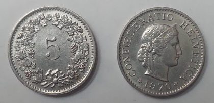 SWITZERLAND 5 Rappen1970 Coin (used) | Indian Postage Stamps | Indian Coins | Old Indian Currency | Rare Indian Coins | Numismatic Collection India