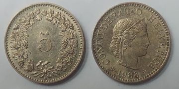 SWITZERLAND 5 Rappen1983 Coin (used)