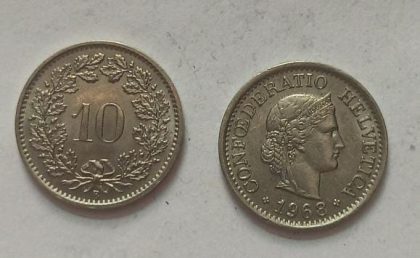 SWITZERLAND 10 Rappen 1968 Confoederatio Helvetica Coin (used) | Indian Postage Stamps | Indian Coins | Old Indian Currency | Rare Indian Coins | Numismatic Collection India