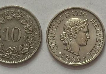 SWITZERLAND 10 Rappen 1969 Confoederatio Helvetica  Coin(used)