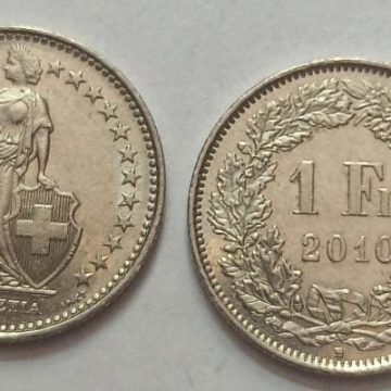 SWITZERLAND 1 France 2010 Confoedertio Helvetica Coin(used)
