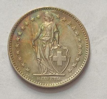 SWITZERLAND 2 France 1970  Confoedertio Helvetica  Coin(used) | Indian Postage Stamps | Indian Coins | Old Indian Currency | Rare Indian Coins | Numismatic Collection India - Image 2