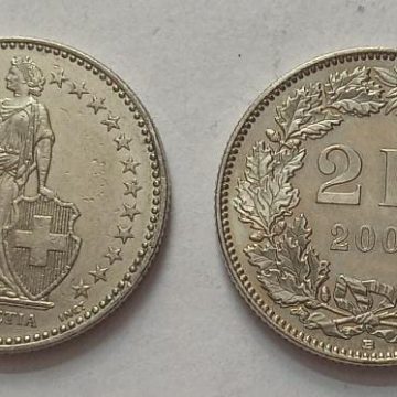 SWITZERLAND 2 France 2009  Confoedertio Helvetica Coin(used)