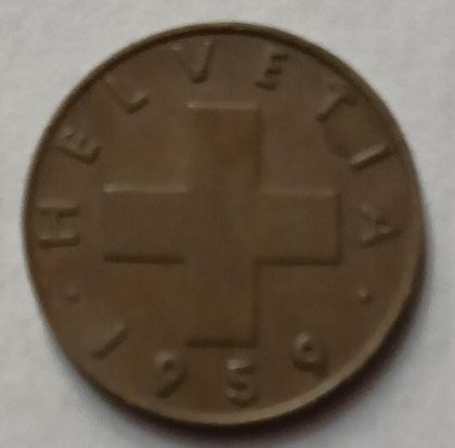 SWITZERLAND Bronze  1 Rappen Coin (used) | Indian Postage Stamps | Indian Coins | Old Indian Currency | Rare Indian Coins | Numismatic Collection India - Image 2