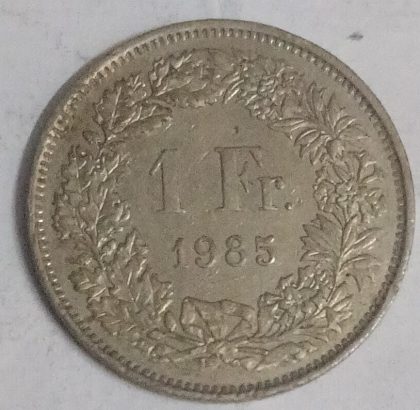 SWITZERLAND 1 Fr.  1985 Helvetia (used) | Indian Postage Stamps | Indian Coins | Old Indian Currency | Rare Indian Coins | Numismatic Collection India