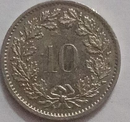 SWITZERLAND 10 Rappen 1977 Confoederatio Helvetica  Coin(used) | Indian Postage Stamps | Indian Coins | Old Indian Currency | Rare Indian Coins | Numismatic Collection India - Image 2