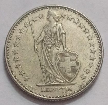 SWITZERLAND 2 France 1992  Confoedertio Helvetica Coin (used) | Indian Postage Stamps | Indian Coins | Old Indian Currency | Rare Indian Coins | Numismatic Collection India - Image 2