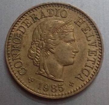 SWITZERLAND 5 Rappen1983 Coin (used)