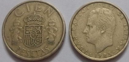 Spain 100 Pesetas Coin 1985(Used) | Indian Postage Stamps | Indian Coins | Old Indian Currency | Rare Indian Coins | Numismatic Collection India