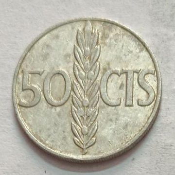 SPAIN 50 Centimos 1966 (USED}