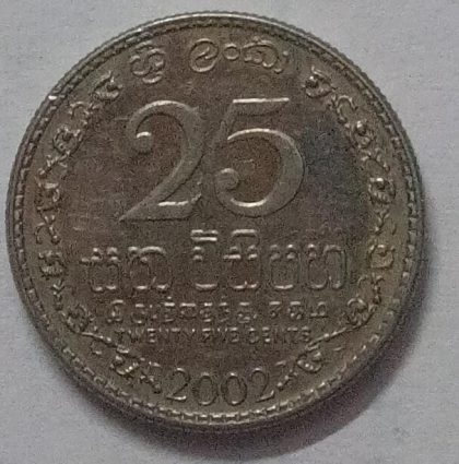 SRILANKA 25 cent 2002(Used) | Indian Postage Stamps | Indian Coins | Old Indian Currency | Rare Indian Coins | Numismatic Collection India