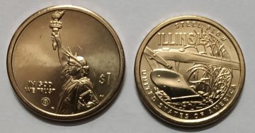 USA Innovation Dollar coin- Steel Plow ILLINOIS 2024 'P Mint' UNC