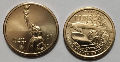 USA Innovation Dollar coin- Steel Plow ILLINOIS 2024 'D Mint' UNC | Indian Postage Stamps | Indian Coins | Old Indian Currency | Rare Indian Coins | Numismatic Collection India