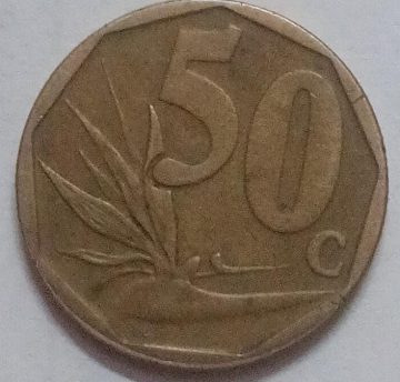 SOUTH AFRICA 50 CENTS 2010(used)