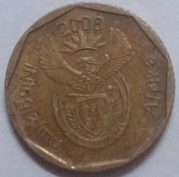 SOUTH AFRICA 10 CENTS 2008(used)