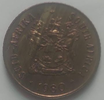 SOUTH AFRICA 1 Cent Coin 1980 (used)