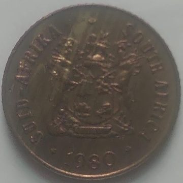 SOUTH AFRICA 1 Cent Coin 1980 (used)
