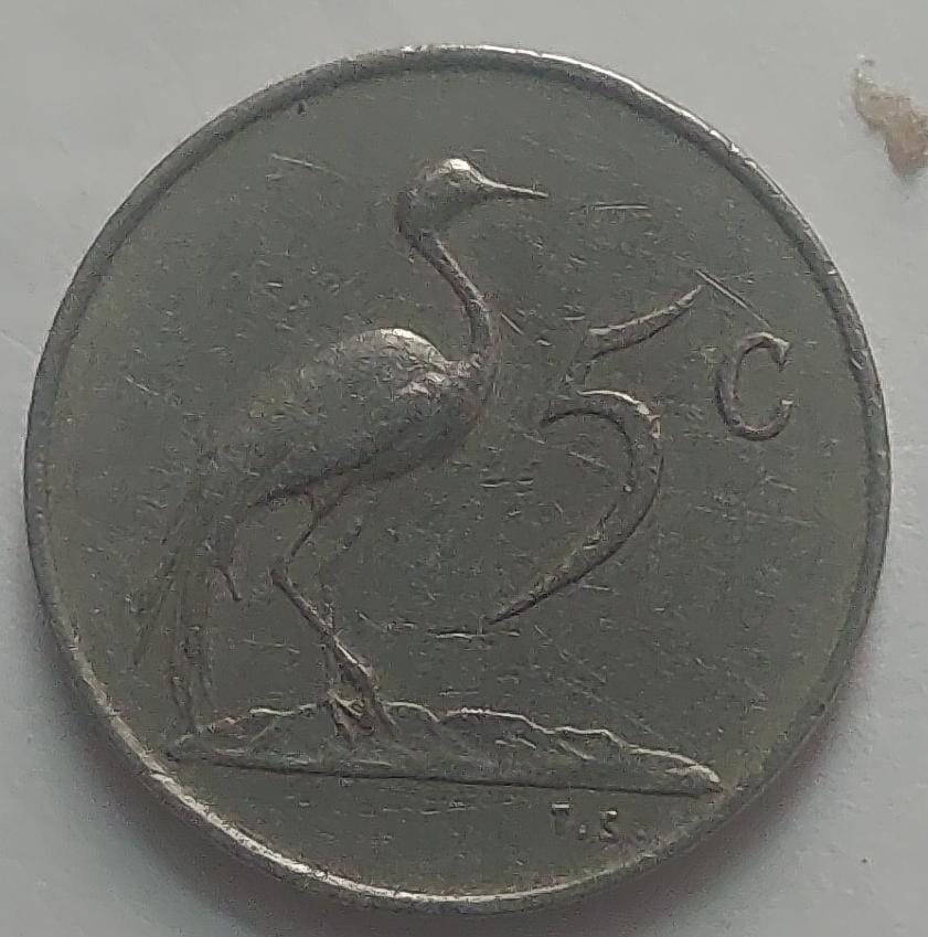 SOUTH AFRICA 5 Cent Coin 1977 (used)
