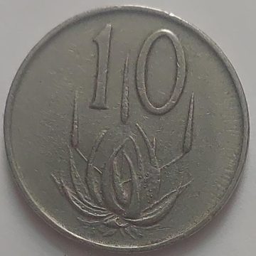 SOUTH AFRICA 10 Cent Coin 1965 (used)