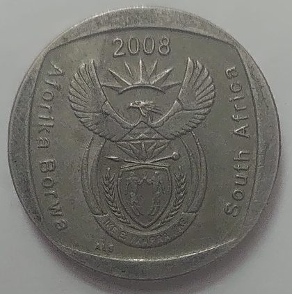 SOUTH AFRICA 2 RAND 2008 Coin (used) | Indian Postage Stamps | Indian Coins | Old Indian Currency | Rare Indian Coins | Numismatic Collection India - Image 2