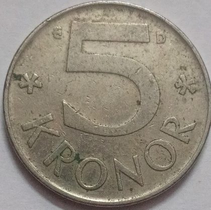 SWEDEN 5 KRONOR 1992(used) | Indian Postage Stamps | Indian Coins | Old Indian Currency | Rare Indian Coins | Numismatic Collection India