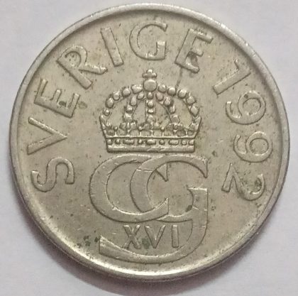 SWEDEN 5 KRONOR 1992(used) | Indian Postage Stamps | Indian Coins | Old Indian Currency | Rare Indian Coins | Numismatic Collection India - Image 2