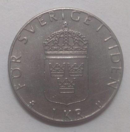 SWEDEN 1 KRONA 1977(used) | Indian Postage Stamps | Indian Coins | Old Indian Currency | Rare Indian Coins | Numismatic Collection India