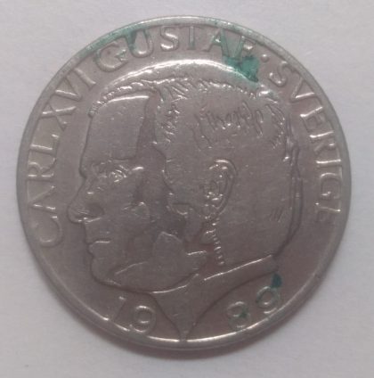 SWEDEN 1 KRONA 1989(used) | Indian Postage Stamps | Indian Coins | Old Indian Currency | Rare Indian Coins | Numismatic Collection India - Image 2