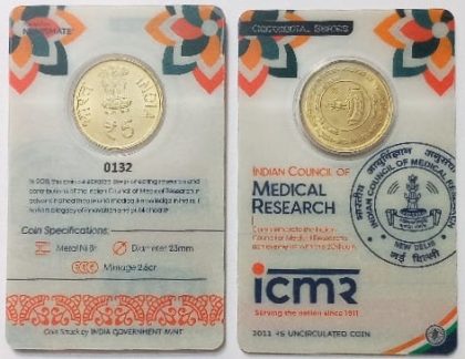 Indian Council Of Medical Research ATM card Rs.5 | Indian Postage Stamps | Indian Coins | Old Indian Currency | Rare Indian Coins | Numismatic Collection India