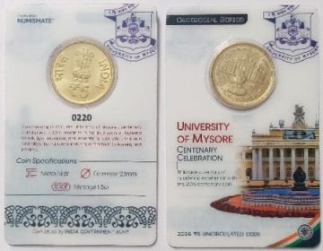University Of Mysore Centenary Celebration ATM card Rs.5 (Pvt)