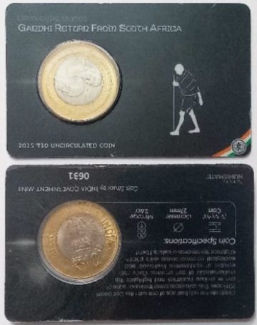 Gandhi Return From South Africa Atm Card Rs.10 (pvt)