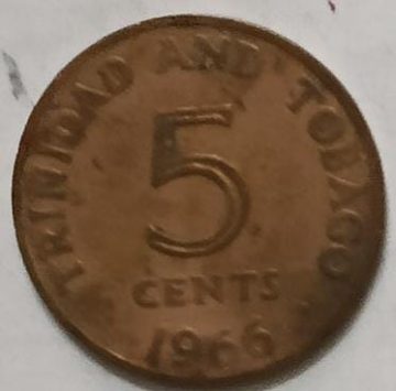 Trinidad and tobago 5 Coin cents 1966 (Used)