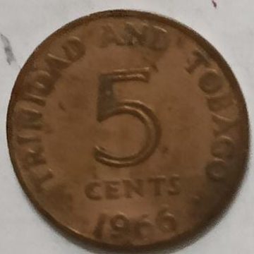 Trinidad and tobago 5 Coin cents 1966 (Used)