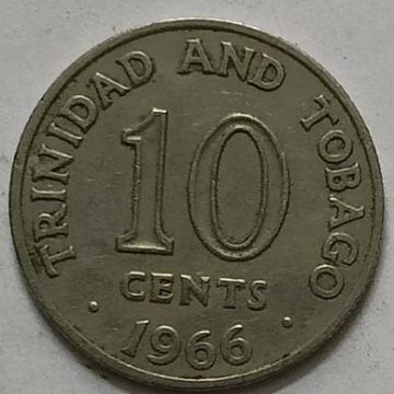Trinidad and tobago 10 cents Coin  1966 (Used)