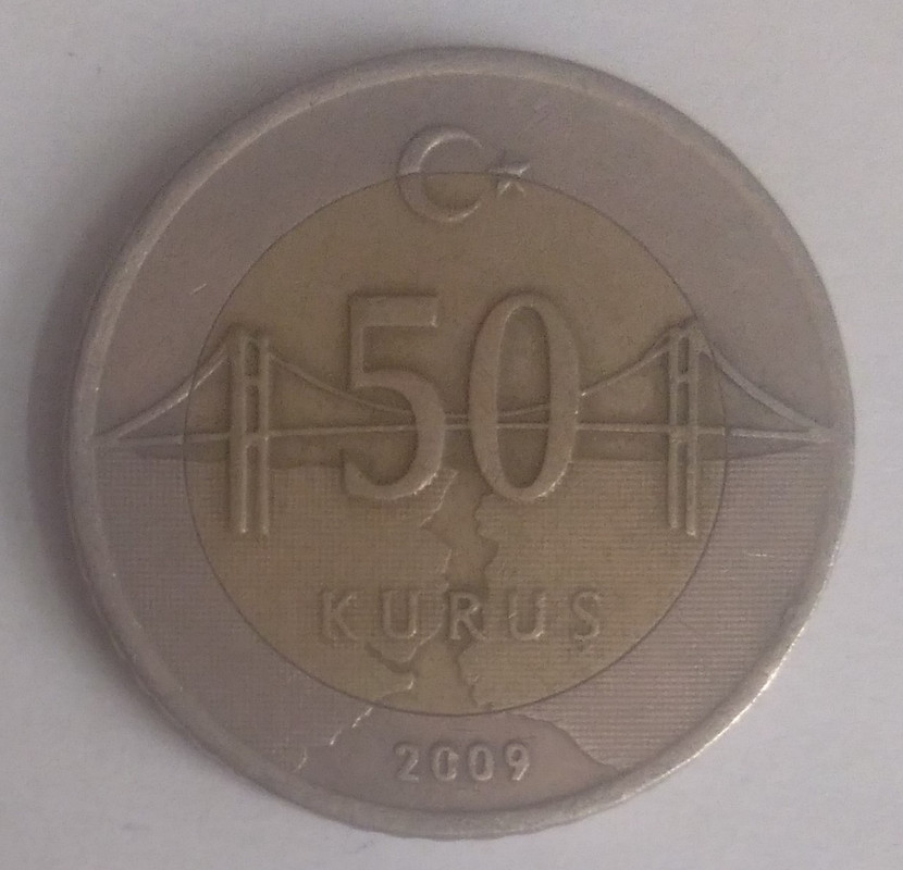 TURKEY 50 KURUS 2009(used)