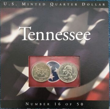 United States Quarter Dollar Tennessee State 2 Coins (# 16/50) UNC