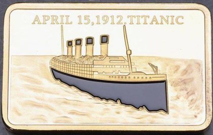 in Memory of The Victims-Tragedy of The Titanic 15th April 1912 1OZ Gold Layered | Indian Postage Stamps | Indian Coins | Old Indian Currency | Rare Indian Coins | Numismatic Collection India