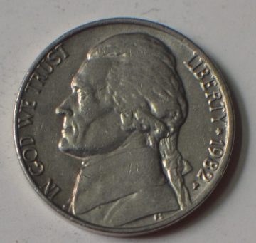 U.S.A. 5- CENT 1982(used)