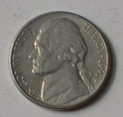 U.S.A. 5- CENT 1991(used) | Indian Postage Stamps | Indian Coins | Old Indian Currency | Rare Indian Coins | Numismatic Collection India
