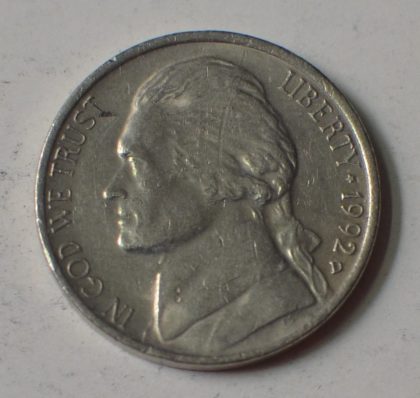 U.S.A. 5- CENT 1992(used) | Indian Postage Stamps | Indian Coins | Old Indian Currency | Rare Indian Coins | Numismatic Collection India