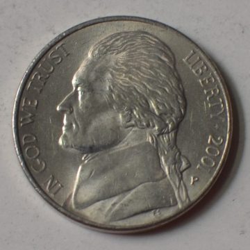 U.S.A. 5- CENT 2001(used)